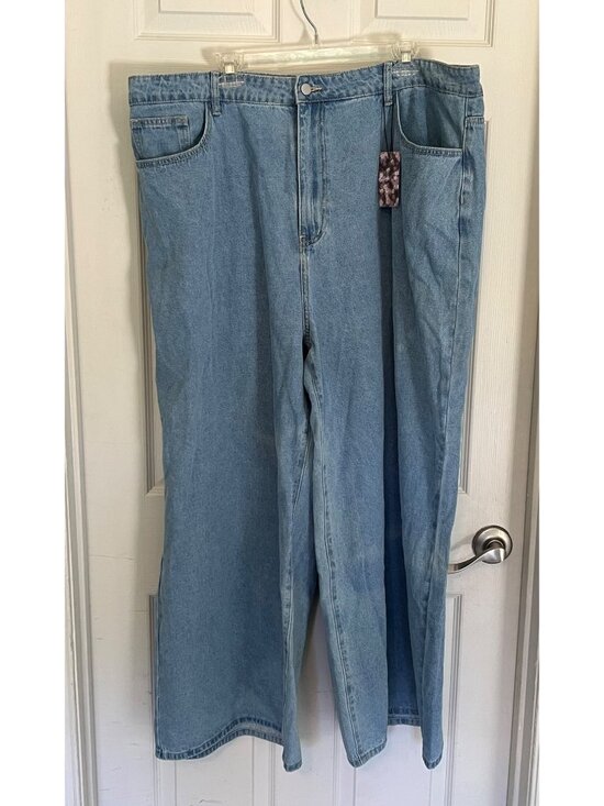 Cider Denim - Cider Light Wash Denim Wide Leg High Rise Women's Jeans 3XL NWT